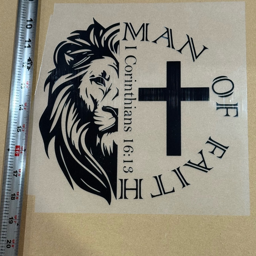 Black Lion Wall Decor - Man of Faith Transfer